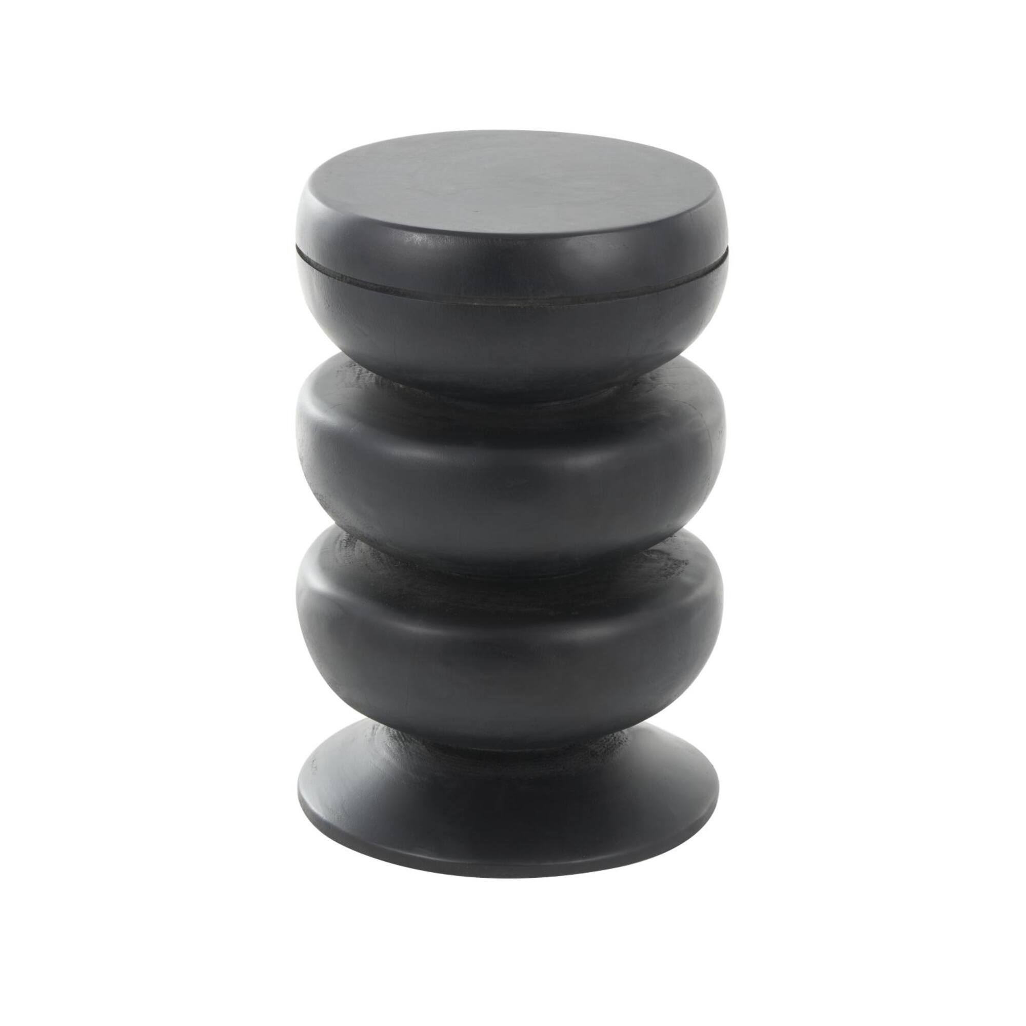 18" Black Wood Handmade Bubble Inspired Accent Table